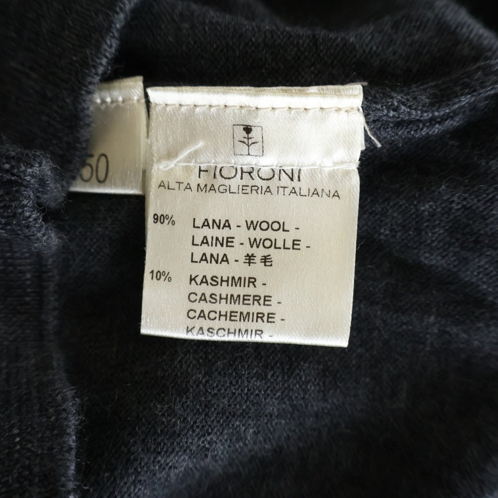 NO BRAND(ノーブランド) FIORONI(フィオローニ)ウールニット セーター 薄手 無地 ダークグレー