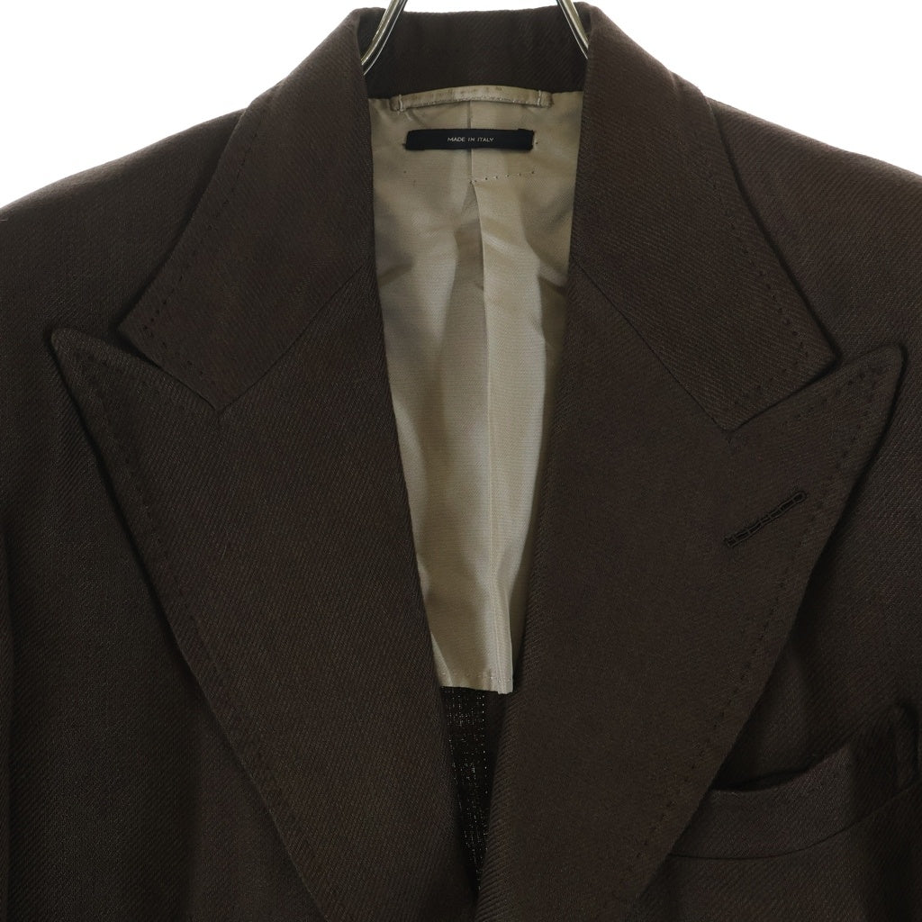 TOM FORD(トムフォード) ピークドラペル シングルテーラードジャケット ブラウン