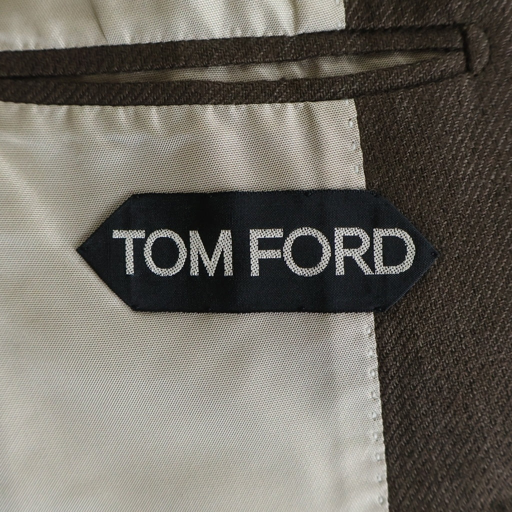 TOM FORD(トムフォード) ピークドラペル シングルテーラードジャケット ブラウン