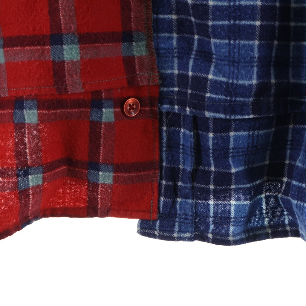 TAKAHIROMIYASHITA The SoloIst.(タカヒロミヤシタザソロイスト) 22SS Two Tone Shirt ツートーン切替 フランネル長袖シャツ レッド/ブルー sw.0208