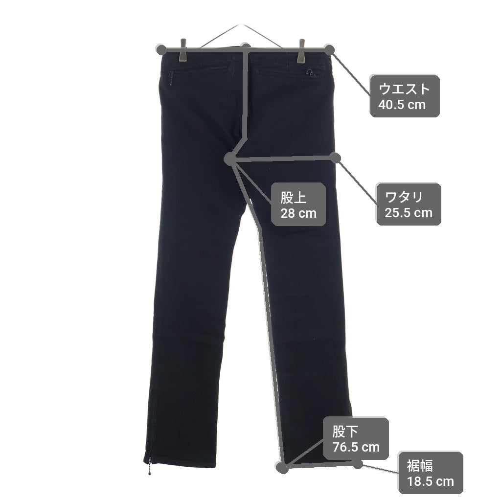 NUMBER (N)INE(ナンバーナイン) 05SS NIGHT CRAWLER ナイトクローラー期 ウエスト ベルデッド/裾ジップ ストレッチ スキニーデニムパンツ ジーンズ ブラック