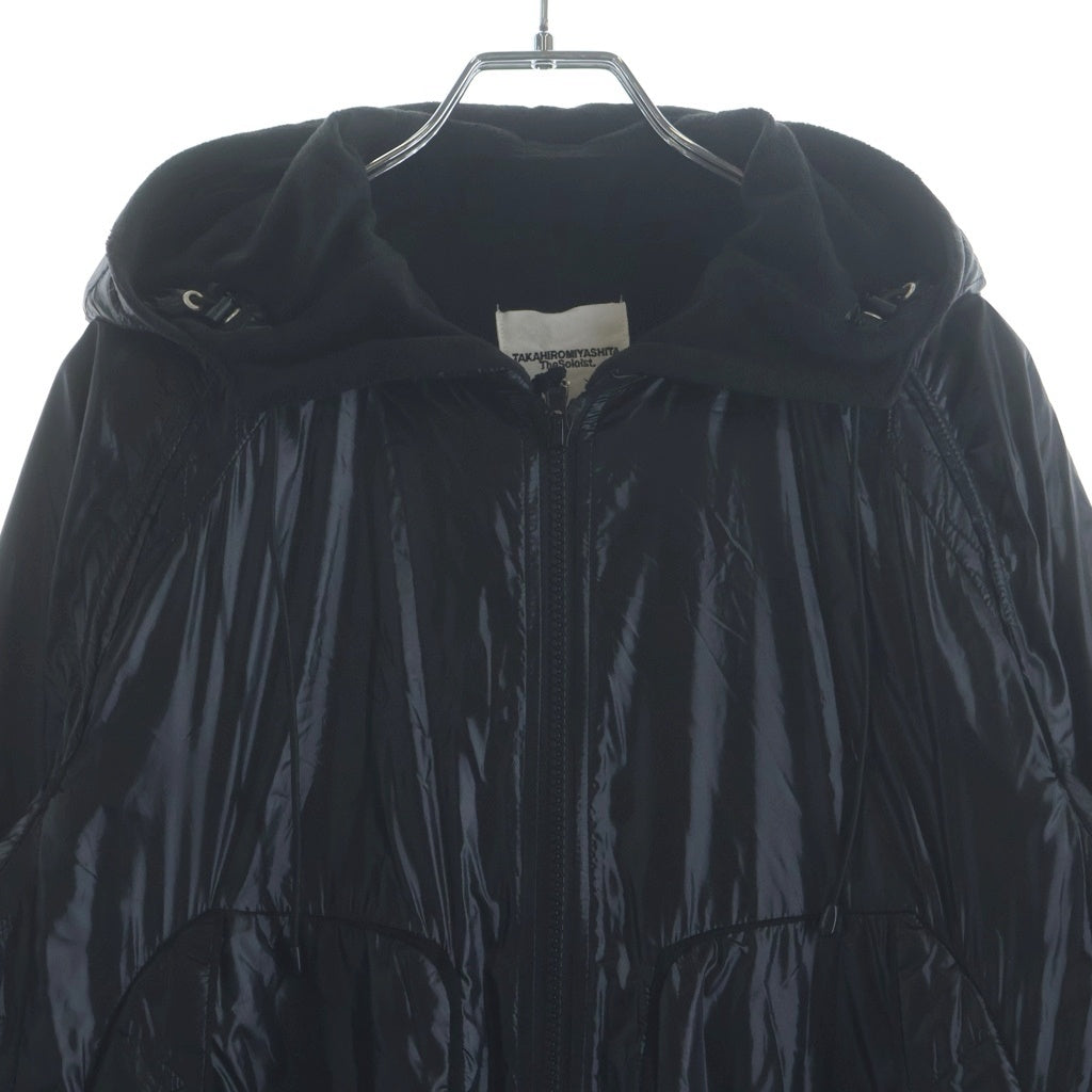 TAKAHIROMIYASHITA The SoloIst.(タカヒロミヤシタザソロイスト) Training jacket トレーニングジャケット 裏地フリース ナイロンフーデッドブルゾン ブラック sg.0172