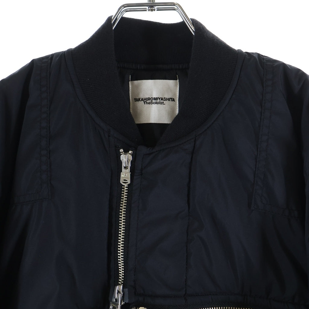 TAKAHIROMIYASHITA The SoloIst.(タカヒロミヤシタザソロイスト) 21AW Flight Jacket Type 1 中綿入り ナイロン MA-1 フライトジャケット ブラック sj.0021AW16