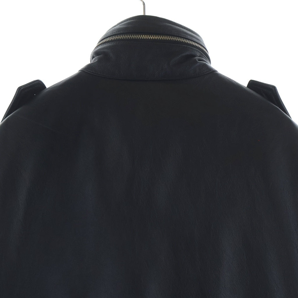 A BATHING APE(アベイシングエイプ) M65 中綿入り カウレザー ミリタリーフライトジャケット ブラック