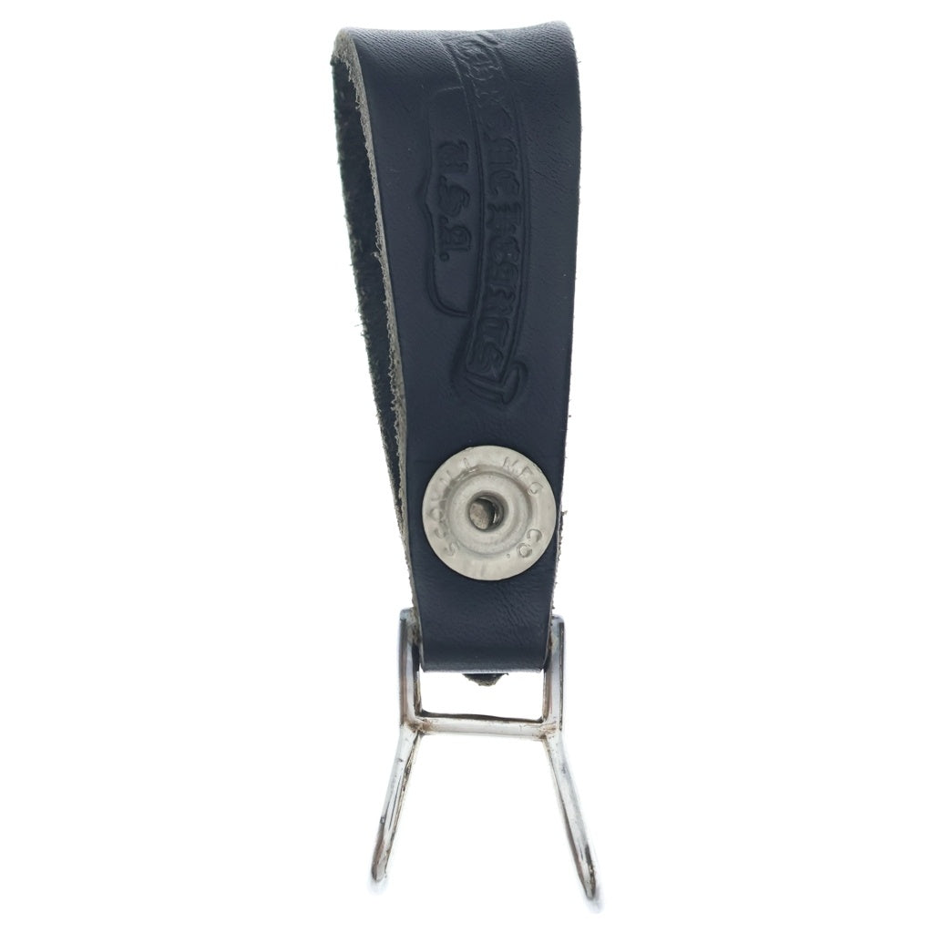 CHROME HEARTS(クロムハーツ) BELT LOOP クロスボールボタンレザーベルトループ シルバー/ブラック BCA397