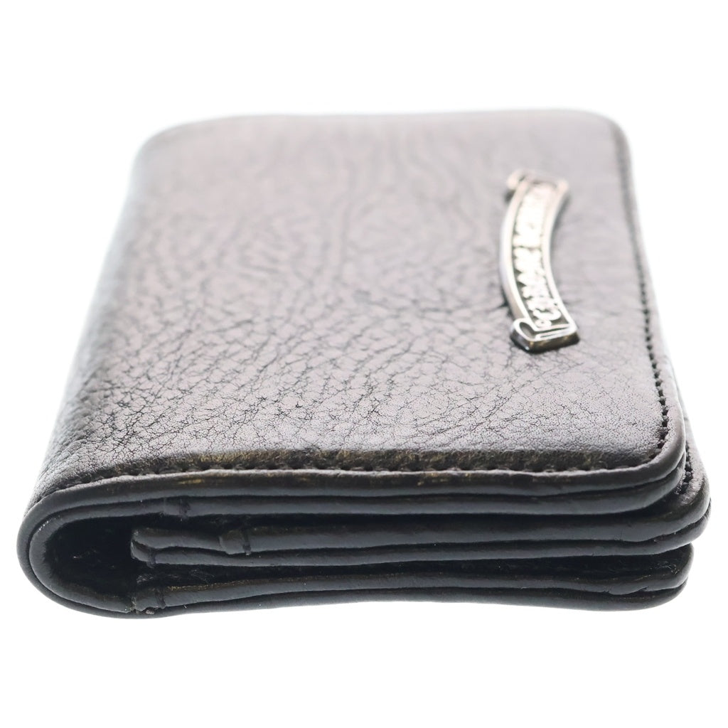 CHROME HEARTS(クロムハーツ) CRD CSE3PKTWDV1 アーチロゴプレート3ポケットレザーカードケース ブラック/シルバー