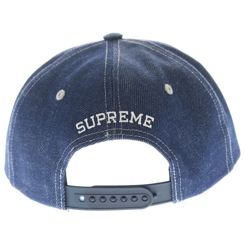 SUPREME(シュプリーム) 24AW Rhinestone 5-Panel ラインストーンロゴ 5パネル デニムキャップ 帽子 インディゴ