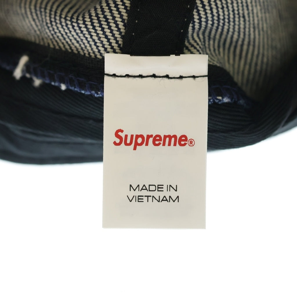 SUPREME(シュプリーム) 24AW Rhinestone 5-Panel ラインストーンロゴ 5パネル デニムキャップ 帽子 インディゴ