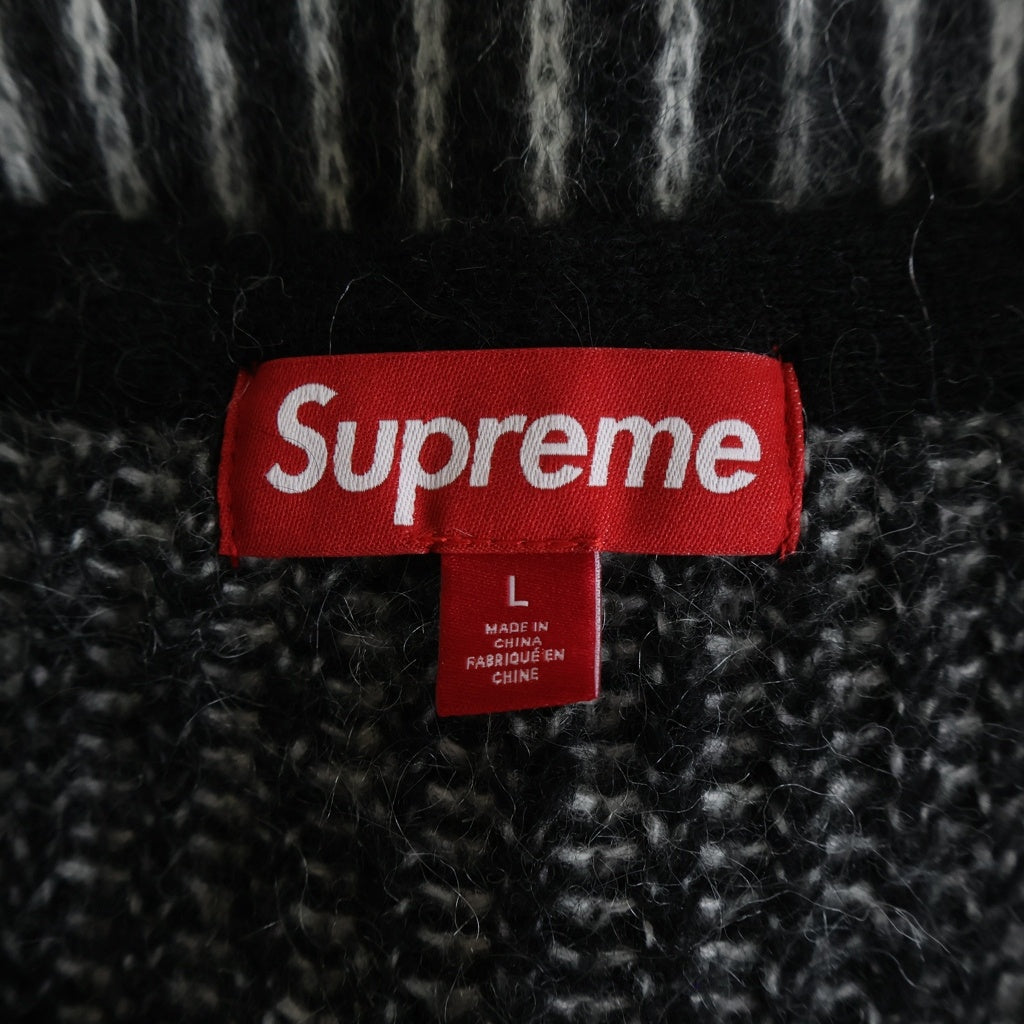 SUPREME(シュプリーム) 25SS 2-Tone Mohair Cardigan ツートーン アクリルニット モヘアカーディガン ブラック