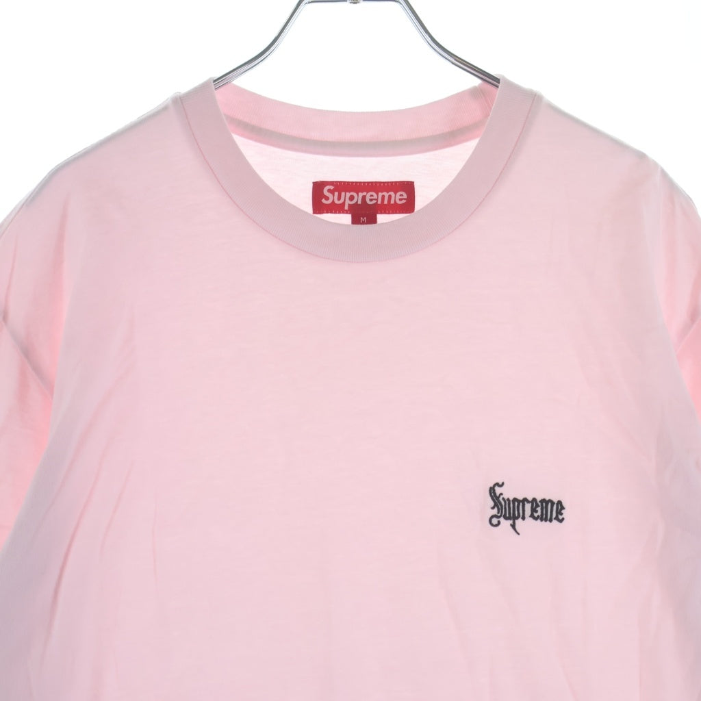 SUPREME(シュプリーム) 24AW Old English Tee オールドイングリッシュ 刺繍ロゴ 半袖Tシャツ カットソー ピンク