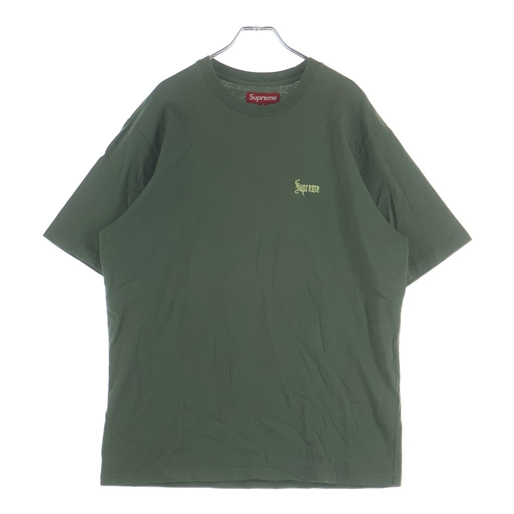 SUPREME(シュプリーム) 24AW Old English Tee オールドイングリッシュ 刺繍ロゴ 半袖Tシャツ カットソー カーキ