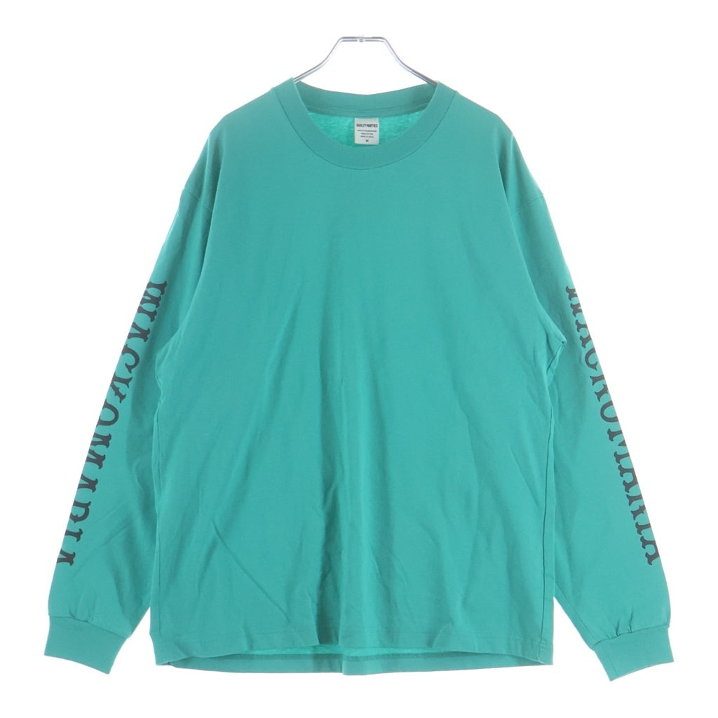 WACKO MARIA(ワコマリア) 25AW WASHED HEAVY WEIGHT LONG SLEEVE T-SHIRT 刺繍ロゴ/袖プリントロゴ 長袖Tシャツ カットソー ブラック グリーン