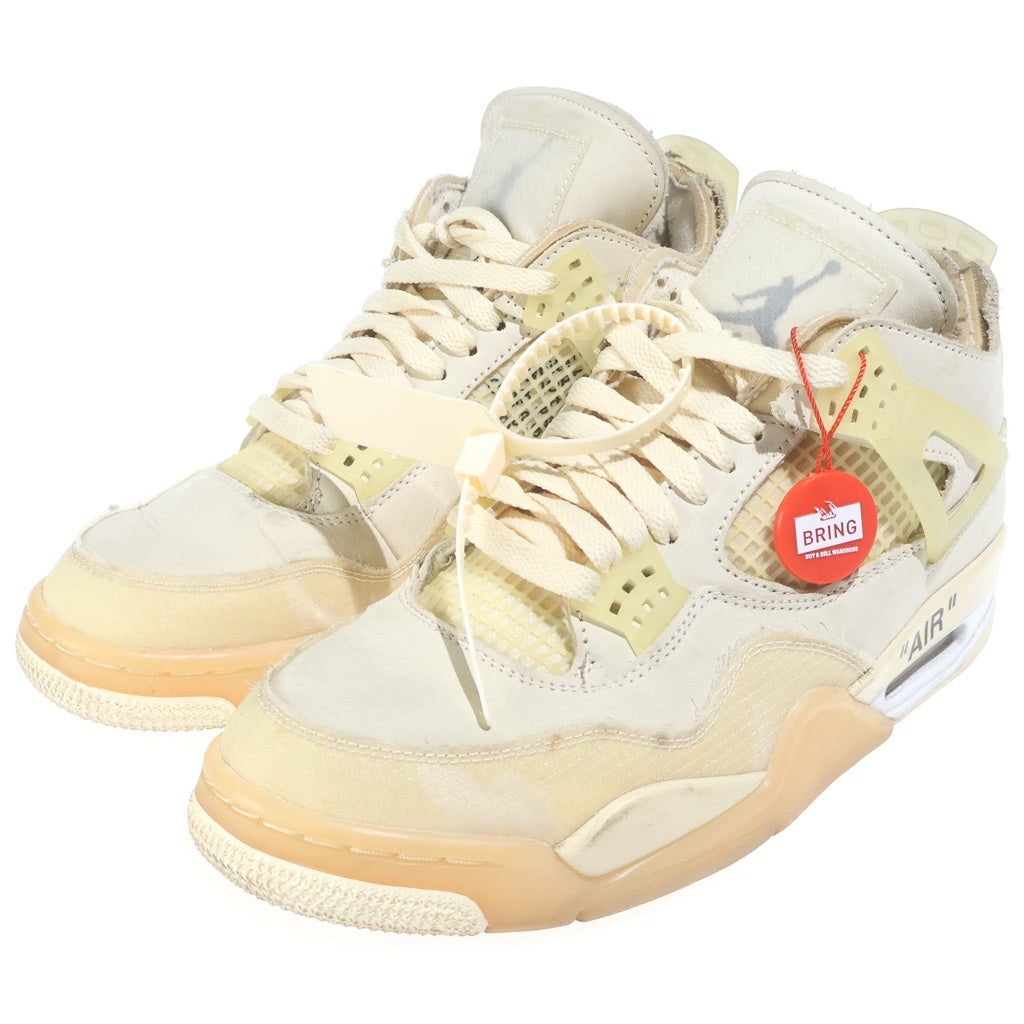 NIKE(ナイキ) ×OFF-WHITE WMNS AIR JORDAN 4 SP SAIL CV9388-100 オフホワイト ウィメンズ エアジョーダン4 SP スニーカー セイル アイボリー US W9.5/26.5cm レディース