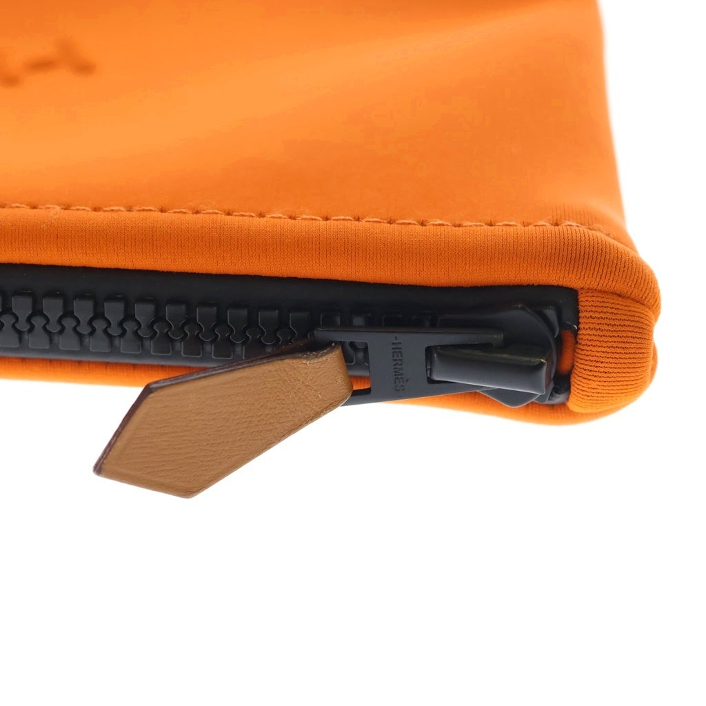 HERMES(エルメス) ネオバン PM フラットポーチ エンボスロゴ ハンドバッグ オレンジ レディース