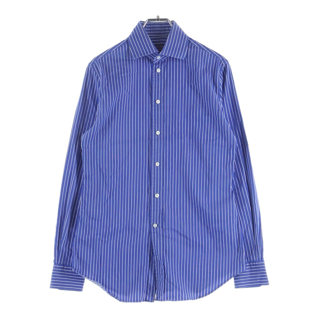 RALPH LAUREN PURPLE LABEL(ラルフローレン パープルレーベル) ストライプ柄 長袖シャツ レディース ブルー/ホワイト