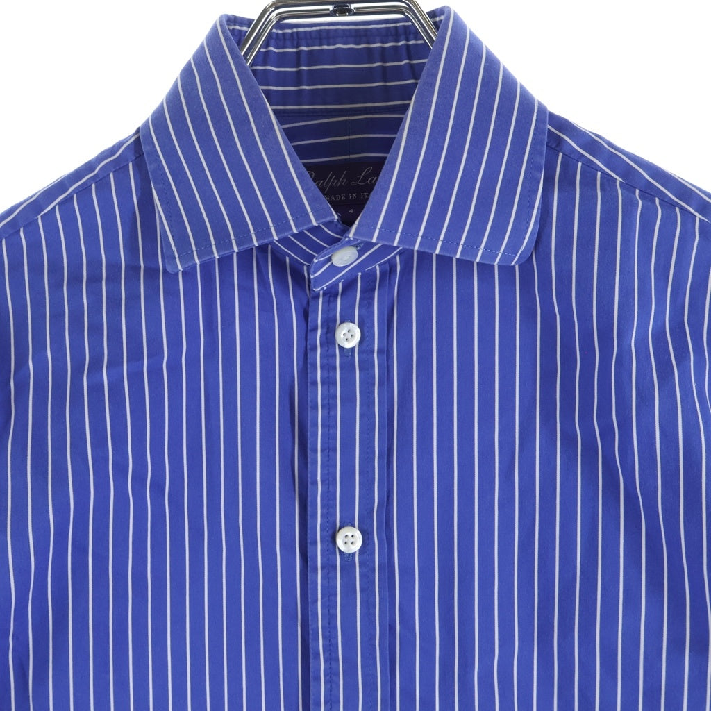 RALPH LAUREN PURPLE LABEL(ラルフローレン パープルレーベル) ストライプ柄 長袖シャツ レディース ブルー/ホワイト