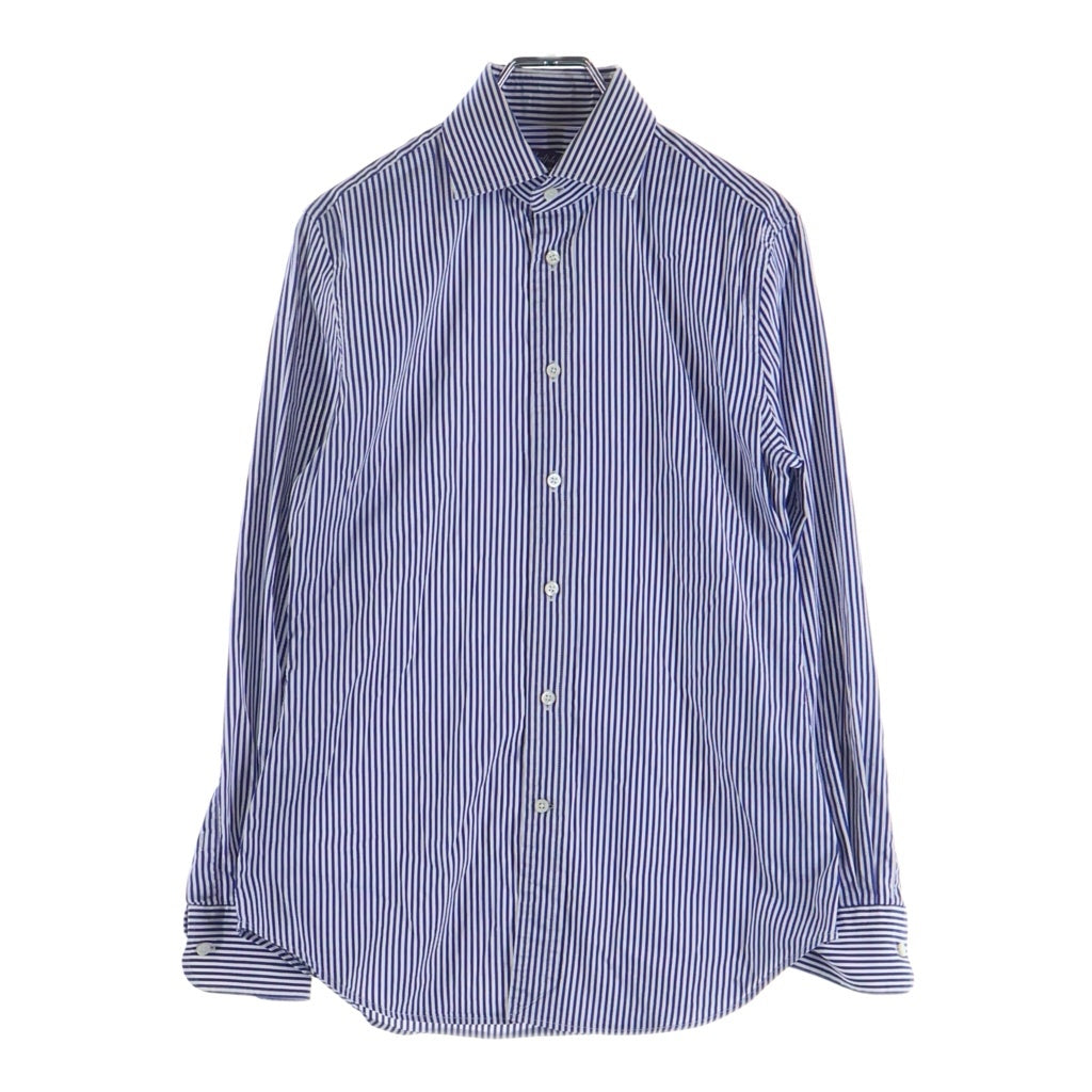 RALPH LAUREN PURPLE LABEL(ラルフローレン パープルレーベル) ストライプ柄 長袖シャツ レディース ホワイト.ブルー/