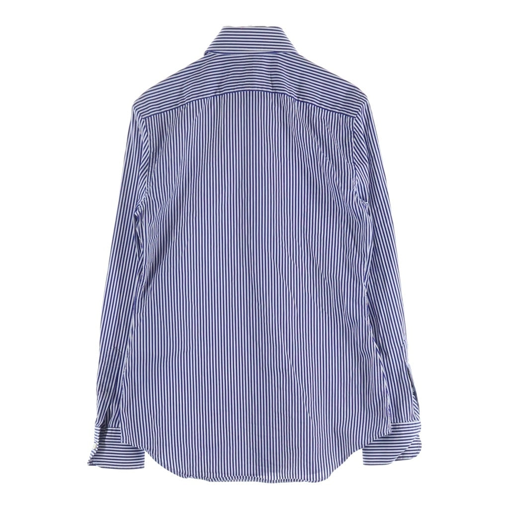 RALPH LAUREN PURPLE LABEL(ラルフローレン パープルレーベル) ストライプ柄 長袖シャツ レディース ホワイト.ブルー/