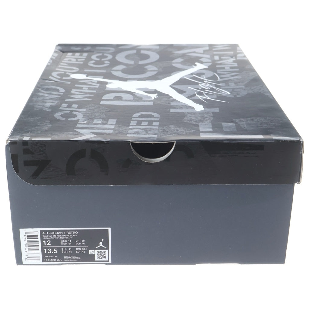 NIKE(ナイキ) AIR JORDAN 4 RETRO FEAR FQ8138-002 エアジョーダン4 レトロ フィアー ハイカットスニーカー ブラック/グレー US12/30cm
