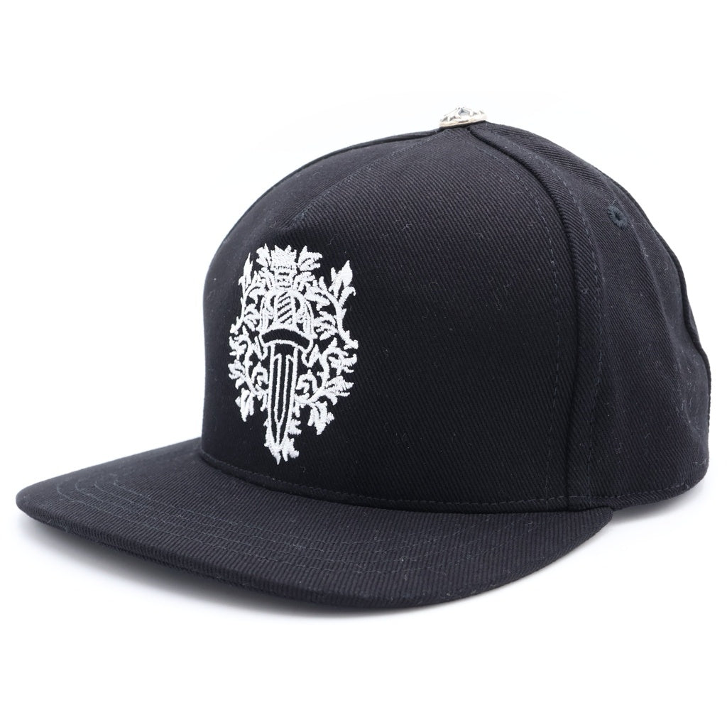 CHROME HEARTS(クロムハーツ) TRUCKER CAP デニムトラッカー ヴァインダガー刺繍 クロスボール付き デニム トラッカーキャップ 帽子 ブラック