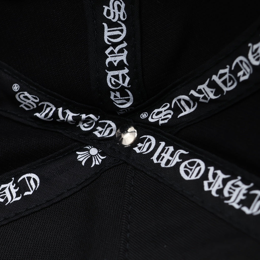 CHROME HEARTS(クロムハーツ) TRUCKER CAP デニムトラッカー ヴァインダガー刺繍 クロスボール付き デニム トラッカーキャップ 帽子 ブラック