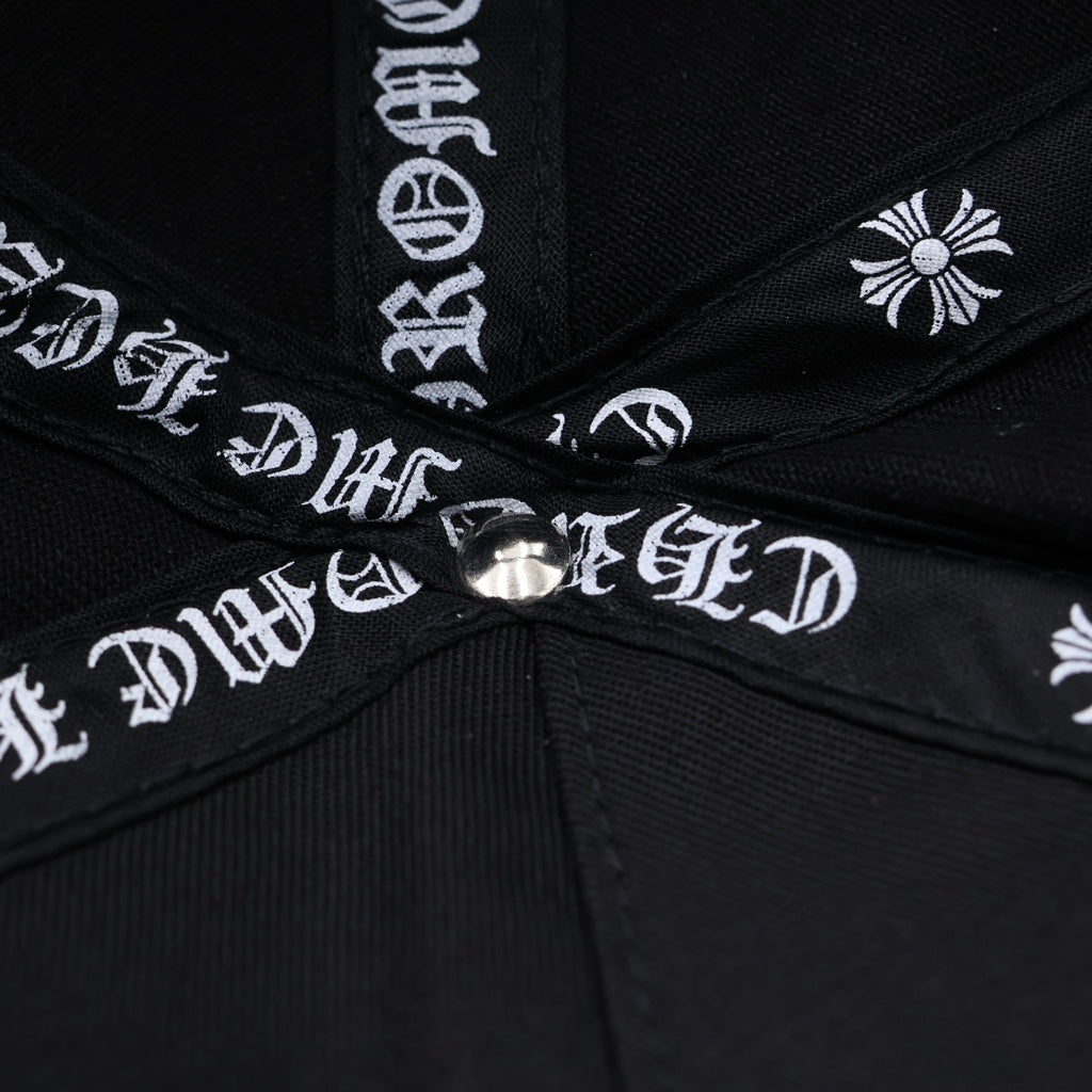 CHROME HEARTS(クロムハーツ) TRUCKER CAP ホースシュー/CHプラス刺繍 クロスボール付き デニム トラッカーキャップ 帽子 ブラック