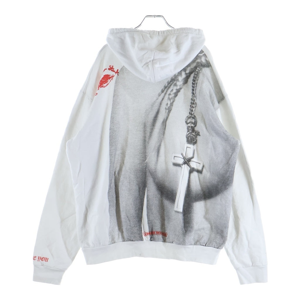 CHROME HEARTS(クロムハーツ) LAURIE LYNN STARK LLS HOODIE ローリーリンスターク フォトプリントロゴ スウェットプルオーバーパーカー ホワイト