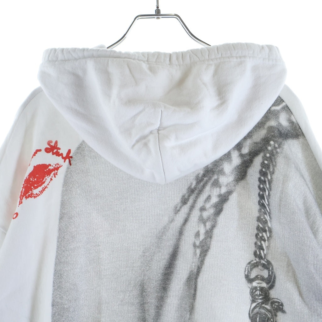 CHROME HEARTS(クロムハーツ) LAURIE LYNN STARK LLS HOODIE ローリーリンスターク フォトプリントロゴ スウェットプルオーバーパーカー ホワイト