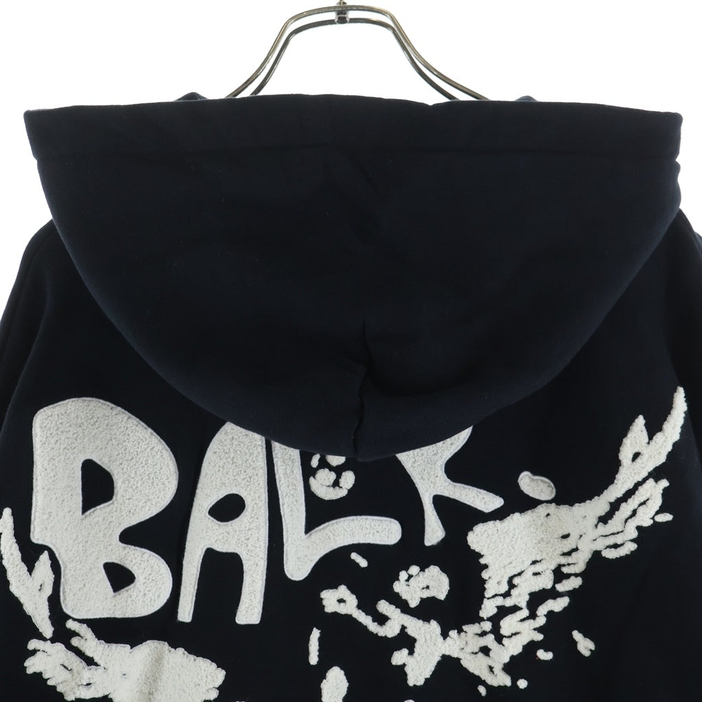 BALR.(ボーラー) 刺繍ロゴ スウェットプルオーバーパーカー ブラック