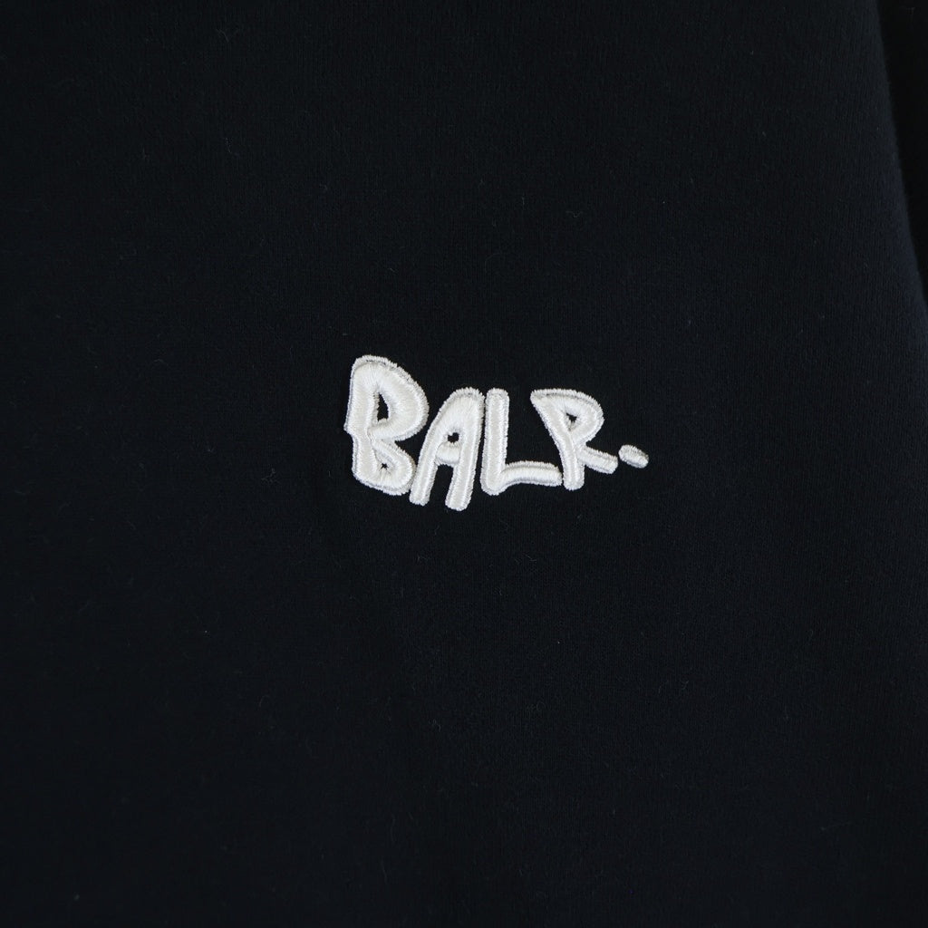 BALR.(ボーラー) 刺繍ロゴ スウェットプルオーバーパーカー ブラック