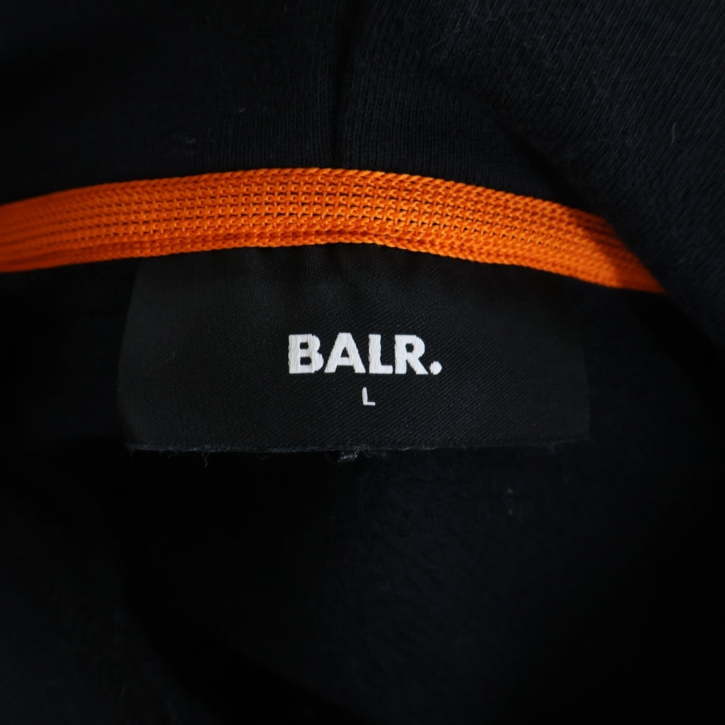 BALR.(ボーラー) 刺繍ロゴ スウェットプルオーバーパーカー ブラック