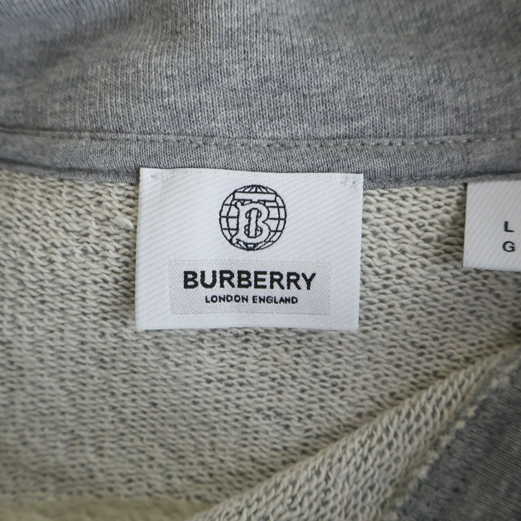BURBERRY(バーバリー) サークル刺繍ロゴ スウェットプルオーバーパーカー グレー 8042230