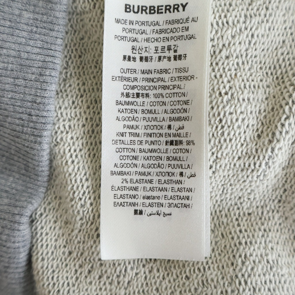 BURBERRY(バーバリー) サークル刺繍ロゴ スウェットプルオーバーパーカー グレー 8042230