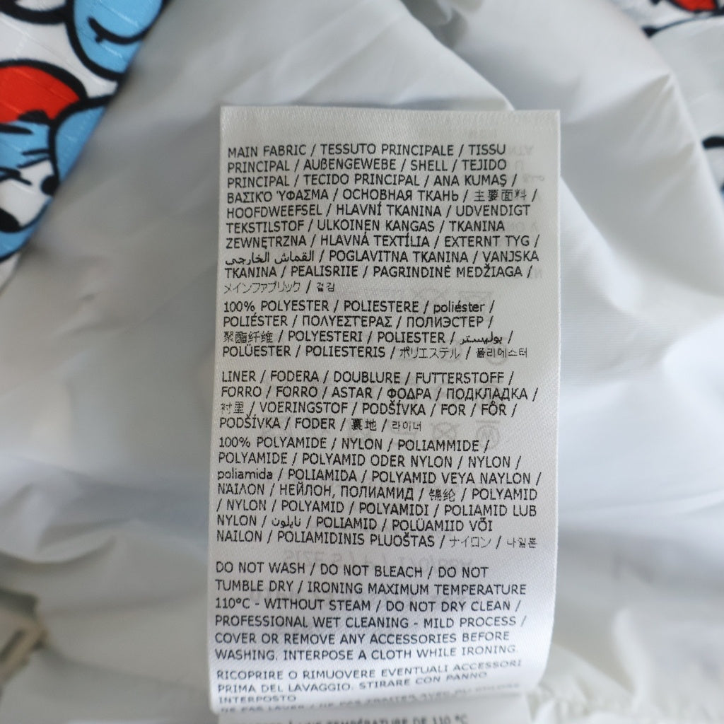 DSQUARED2(ディースクエアード) 23SS Smurfs Crowd Windbreaker スナーフ 総柄デザインロゴ ウィンドブレーカー ナイロンフーデッドジャケット ホワイト/ライトブルー S78AN0051