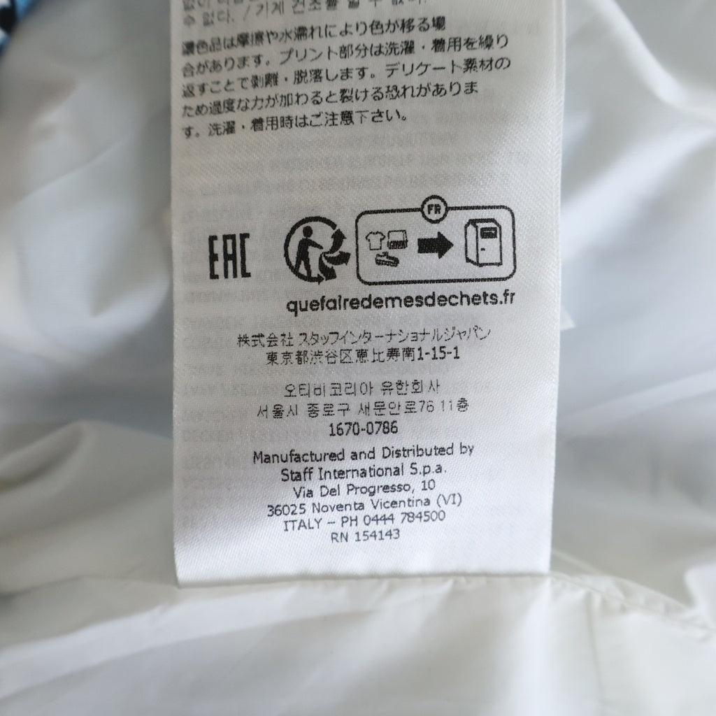 DSQUARED2(ディースクエアード) 23SS Smurfs Crowd Windbreaker スナーフ 総柄デザインロゴ ウィンドブレーカー ナイロンフーデッドジャケット ホワイト/ライトブルー S78AN0051