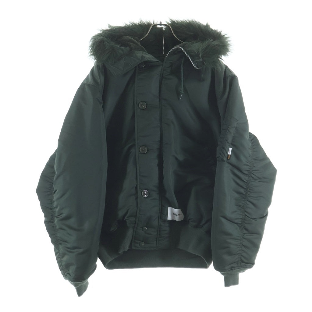 WTAPS(ダブルタップス) 23AW ×ALPHA INDUSTRIES N-2B CORE SPEC JACKET NYLON TWILL アルファインダストリーズ N2B ナイロンフライトジャケット カーキ 232EWALD-JKM01S