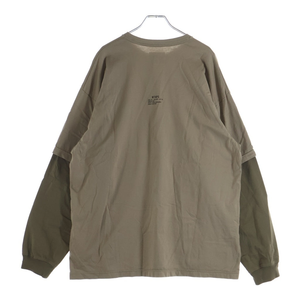 WTAPS(ダブルタップス) 25AW SLDR 01 LS COTTON レイヤード長袖Tシャツ カットソー ベージュ 252ATDT-CSM19