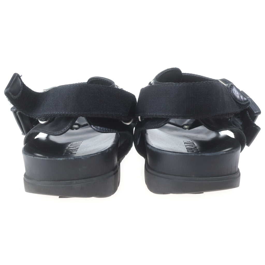 PRADA(プラダ) アンクルストラップ レザーサンダル シューズ ブラック 2X3055