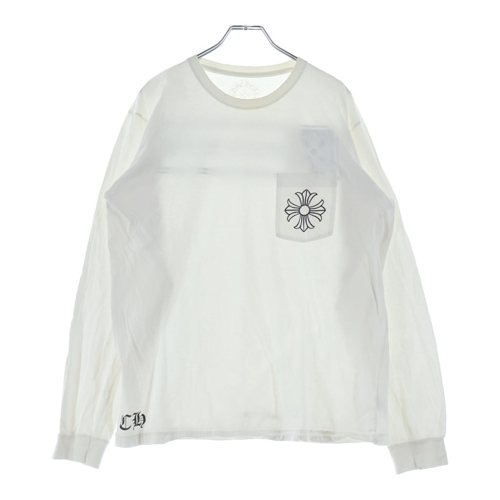 CHROME HEARTS(クロムハーツ) CHプラス/メイドインハリウッド プリントロゴ 長袖Tシャツ カットソー ホワイト