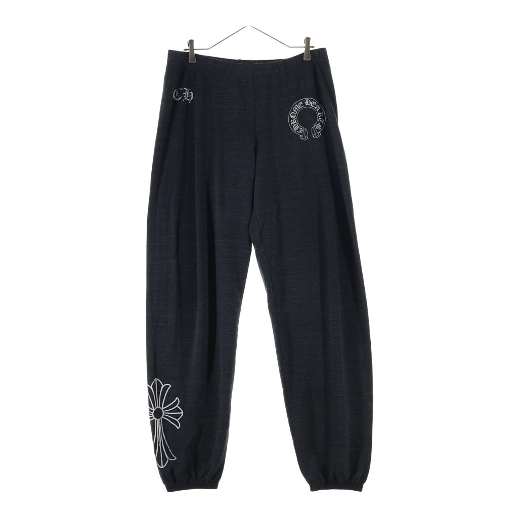 CHROME HEARTS(クロムハーツ) OLD SWT PANTS ホースシュー/CHクロスプリントロゴ スウェットパンツ 薄手 ブラック