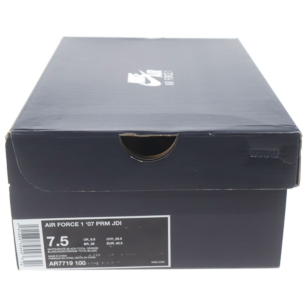 NIKE(ナイキ) AIR FORCE 1 07 PRM JDI エアフォース1 ジャストドゥイット ローカットスニーカー ホワイト US7.5/25.5cm AR7719-100