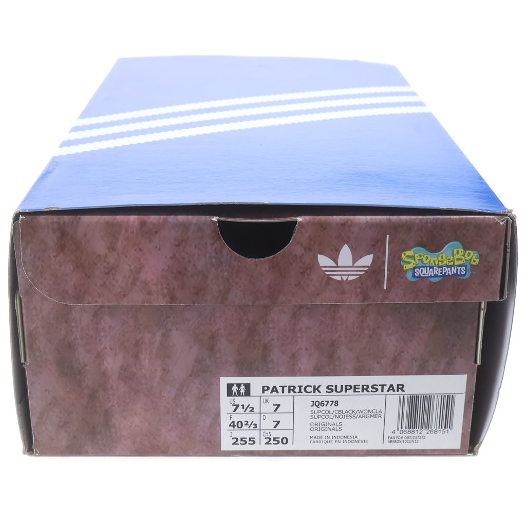 adidas(アディダス) ×SPONGEBOB SUPERSTAR PATRICK STAR スポンジボブ スーパースター パトリックスター ローカットスニーカー ピンク US7.5/25.5cm JQ6778