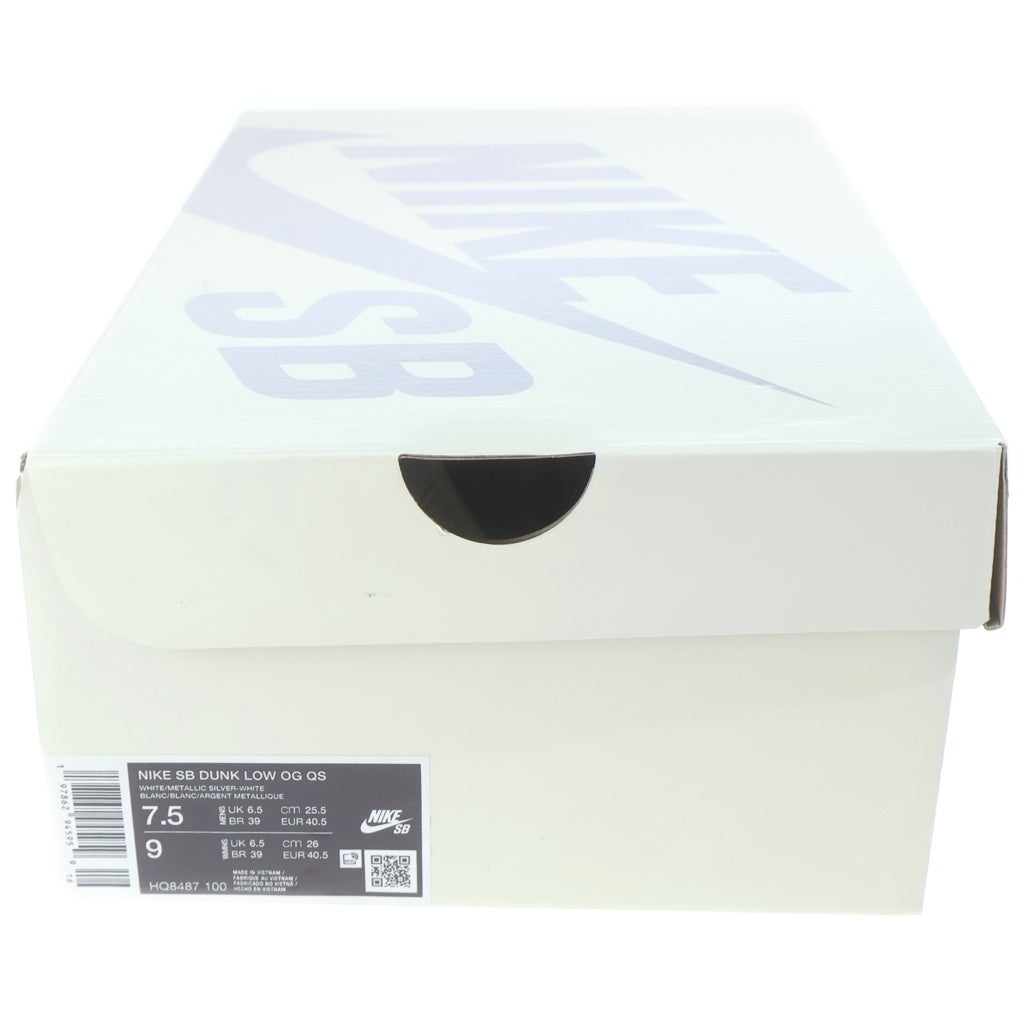 SUPREME(シュプリーム) 25AW ×NIKE SB DUNK LOW OG QS REFLECTIVE GREY ナイキ エスビー ダンク リフレクティブ ローカットスニーカー ホワイト/グレー US7.5/25.5cm HQ8487-100