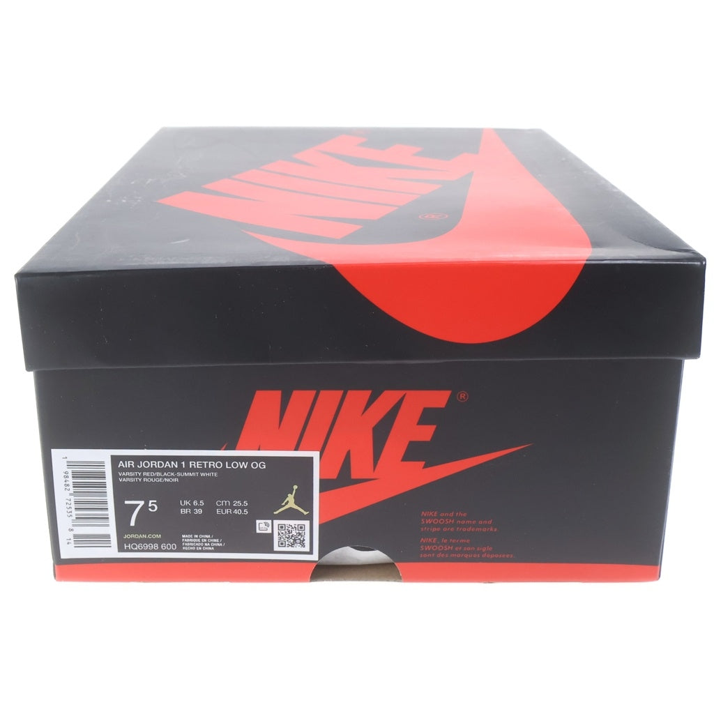 NIKE(ナイキ) AIR JORDAN 1 RETRO LOW OG CHICAGO エアジョーダン1 レトロ シカゴ ローカット スニーカー レッド/ブラック US7.5/25.5cm HQ6998-600