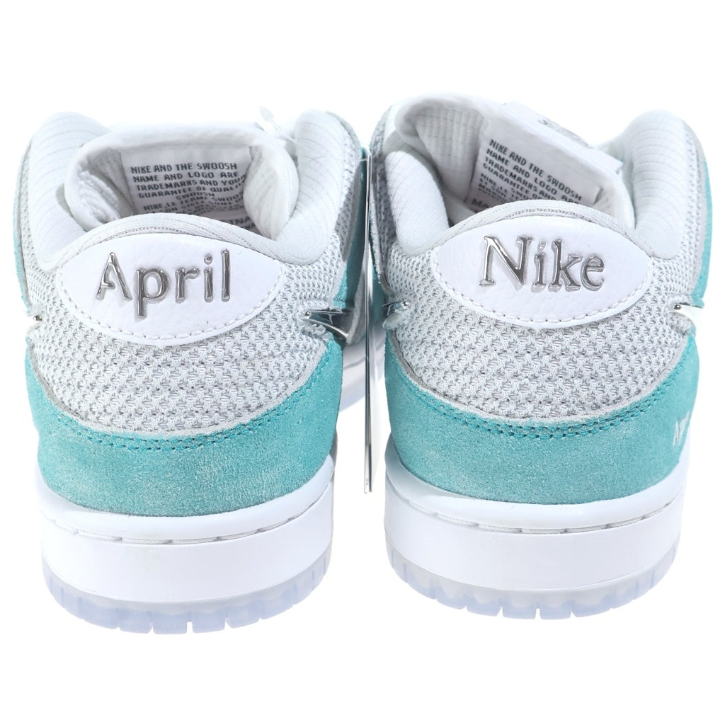 NIKE SB(ナイキエスビー) ×APRIL SKATEBOARDS DUNK LOW PRO エイプリルスケートボード ダンク ローカットスニーカー ホワイト/ブルー US7/25cm FD2562-400