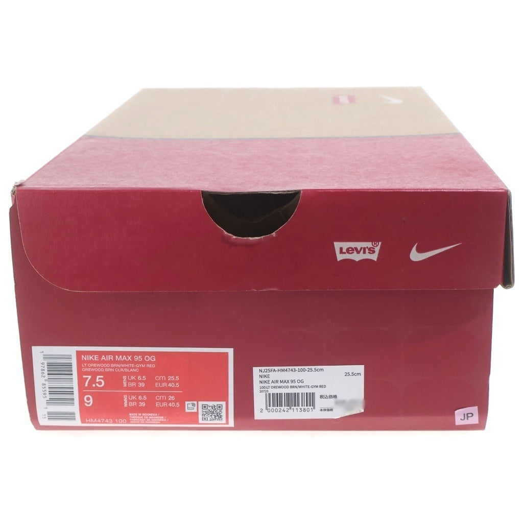 NIKE(ナイキ) ×LEVI'S AIR MAX 95 OG DENIM WHITE リーバイス エアマックス95 デニム ローカットスニーカー クリーム/ホワイト US7.5/25.5cm HM4743-100