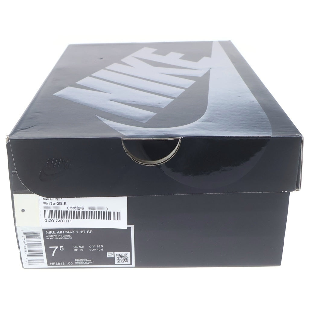 SUPREME(シュプリーム) 25SS ×NIKE AIR MAX 1 87 SP ナイキ エアマックス1 ローカットスニーカー ホワイト US7.5/25.5cm HF8813-100