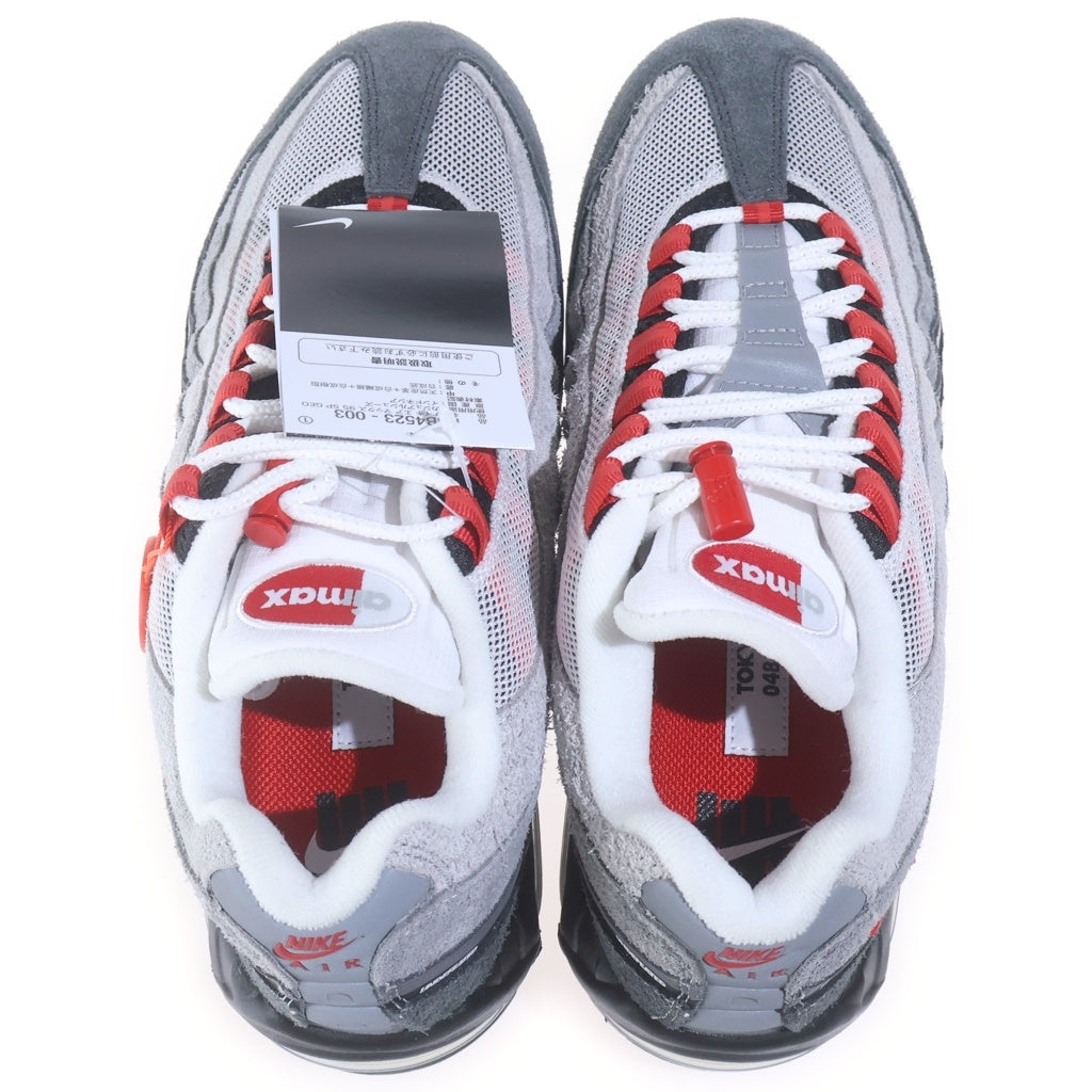NIKE(ナイキ) ×UNDEFEATED AIR MAX 95 SP FIRE RED アウンディフィーテッド エアマックス95 ファイヤーレッド ローカットスニーカー グレー/レッド US8/26cm IB4523-003