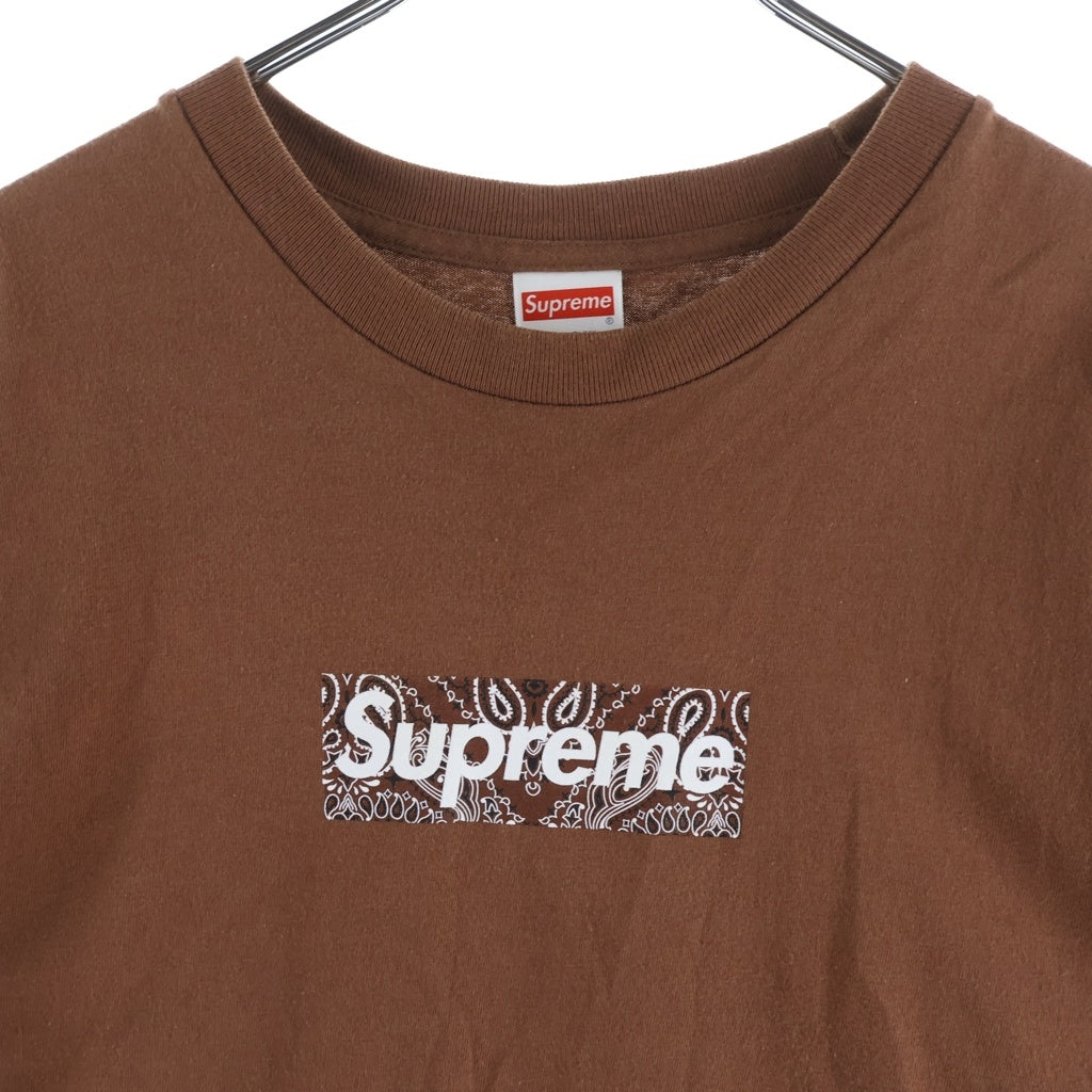 SUPREME(シュプリーム) 19AW Bandana Box Logo Tee バンダナボックスロゴ プリント 半袖Tシャツ カットソー ブラウン