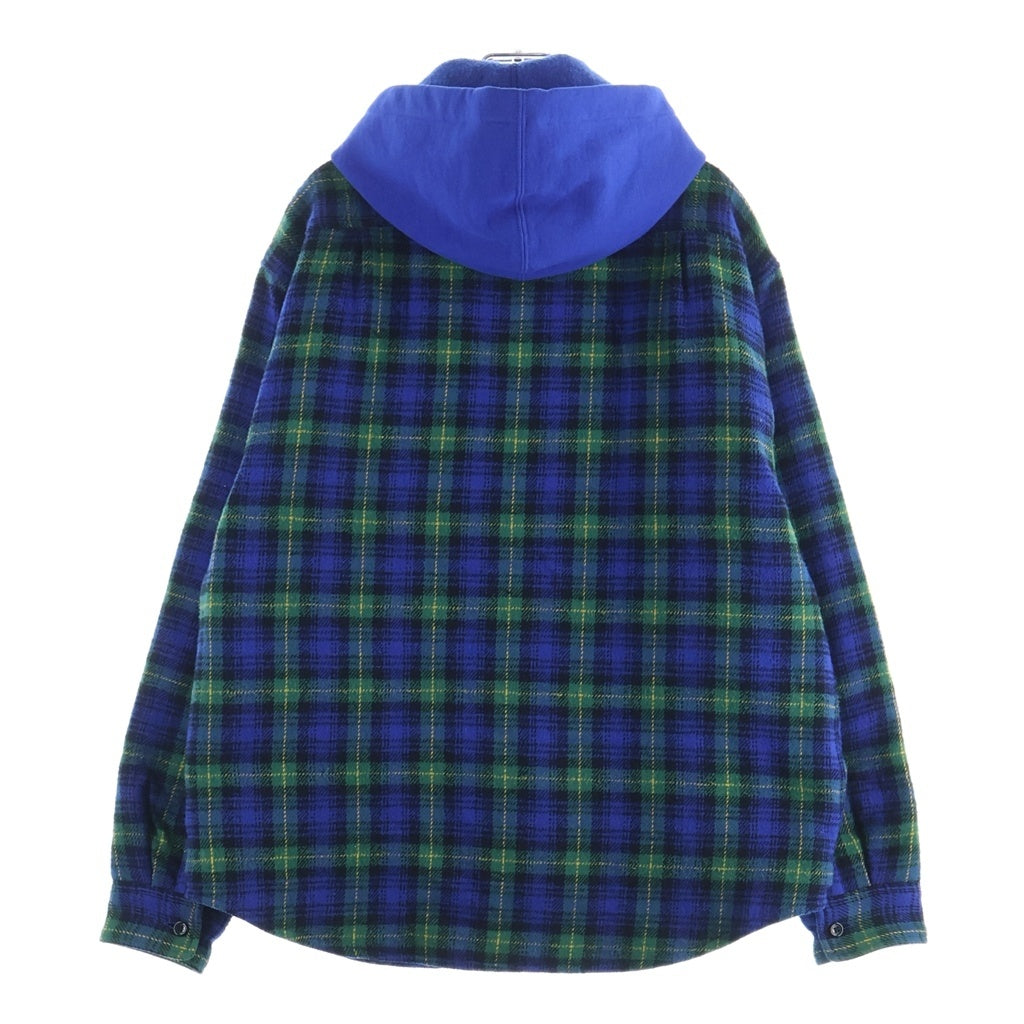 SUPREME(シュプリーム) 23AW Tartan Flannel Hooded Shirt タータンチェック 裏地キルティング フーデッドフランネル長袖シャツ ブルー/グリーン